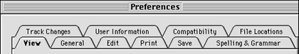 Preferences Tabs